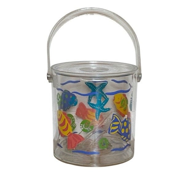 Vintage Fish Theme 80s/90s Acrylic Ice Bucket - Picture 1 of 6
